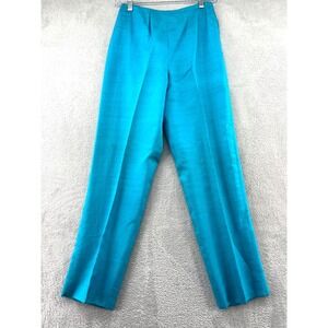 Paganne Pants Womens Sz 10 Italy Blue 100% Silk VTG